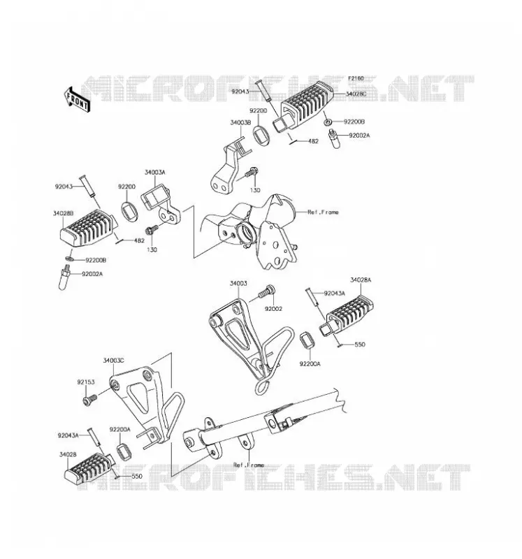 REPOSE PIED Kawasaki MOTOS 650 2016 KLR650  KL650EGF