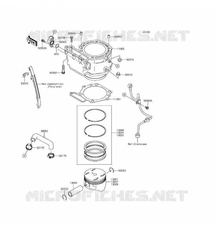 CYLINDRE/PISTON Kawasaki MOTOS 650 2017 KLR650  KL650EHF