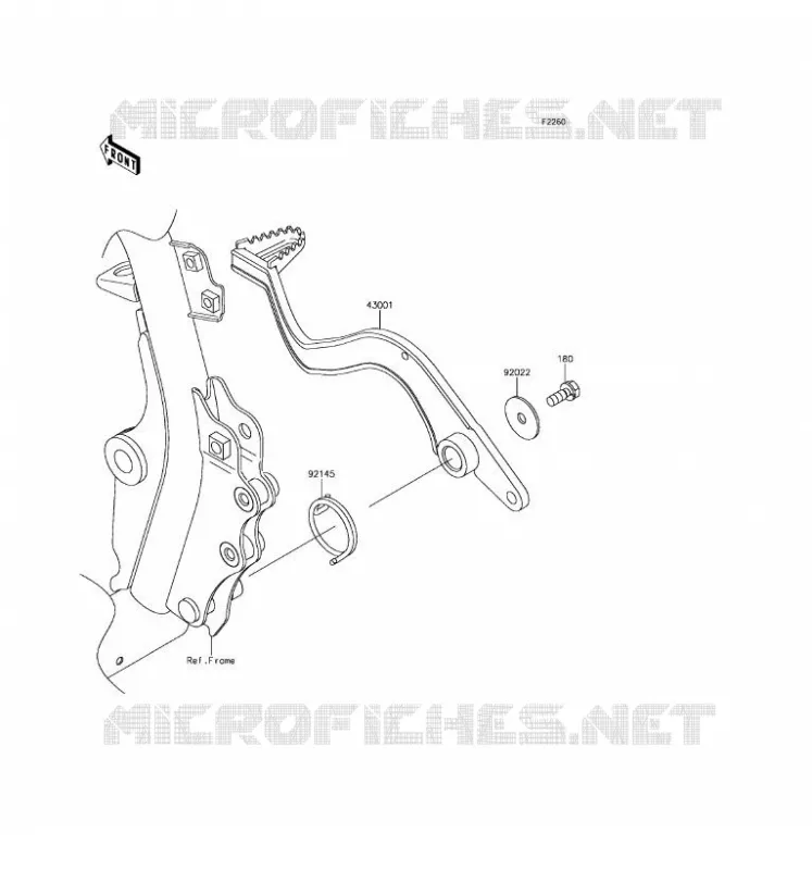 PEDALE DE FREIN Kawasaki MOTOS 650 2017 KLR650  KL650EHFA