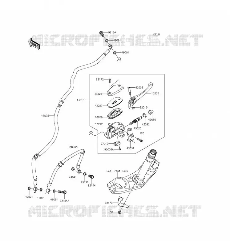 MAITRE CYLINDRE AV Kawasaki MOTOS 650 2016 VERSYS 650  KLE650EGF