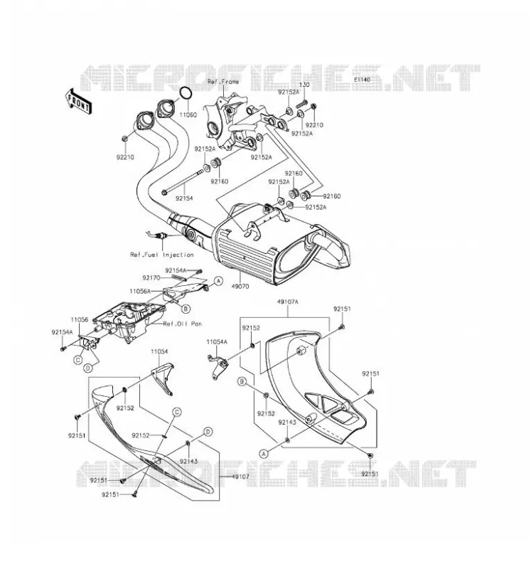 &Eacute;CHAPPEMENT Kawasaki MOTOS 650 2016 VERSYS 650  KLE650EGF