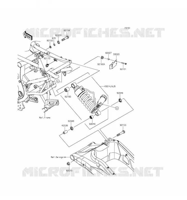 SUSPENSION/AMORTISSEUR Kawasaki MOTOS 650 2016 VERSYS 650  KLE650EGF