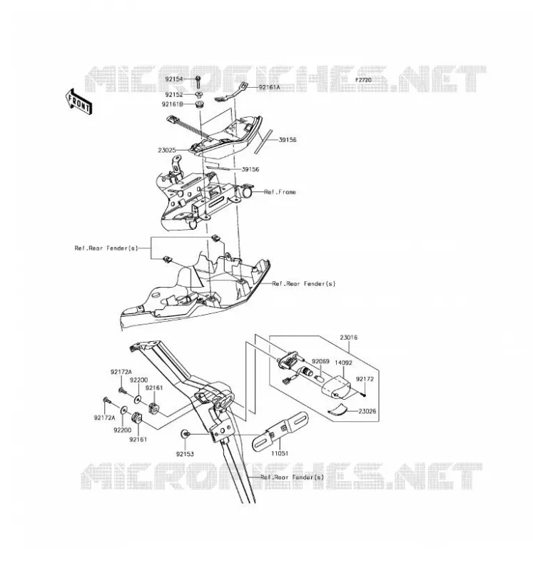 FEUX ARRI&Egrave;RE(S) Kawasaki MOTOS 650 2017 VERSYS 650 ABS  KLE650FHF