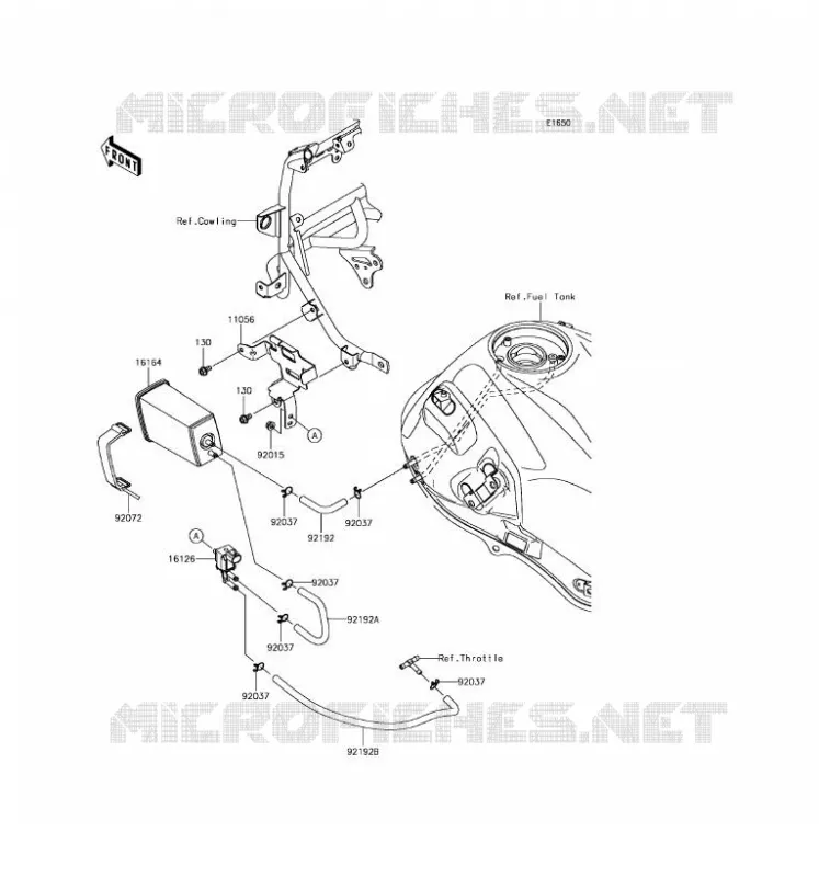 SYSTEME D'EVAPORATION CARBURANT Kawasaki MOTOS 650 2017 VERSYS 650 ABS  KLE650FHF