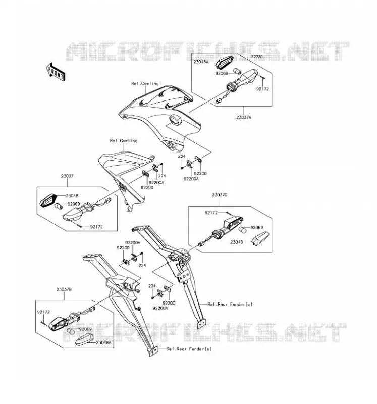 CLIGNOTANTS Kawasaki MOTOS 650 2017 VERSYS 650 ABS  KLE650FHF