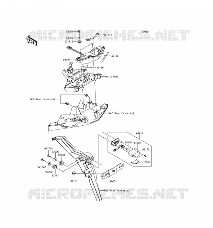 FEUX ARRI&Egrave;RE(S) Kawasaki MOTOS 650 2017 VERSYS 650 ABS  KLE650FHF