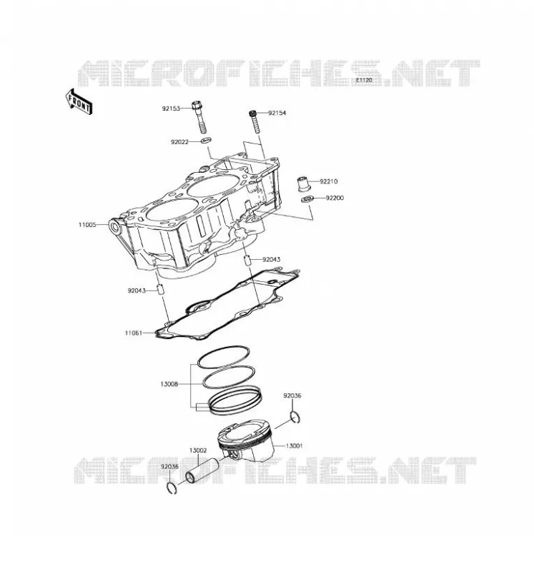 CYLINDRE/PISTON Kawasaki MOTOS 650 2017 VERSYS 650 ABS  KLE650FHFA
