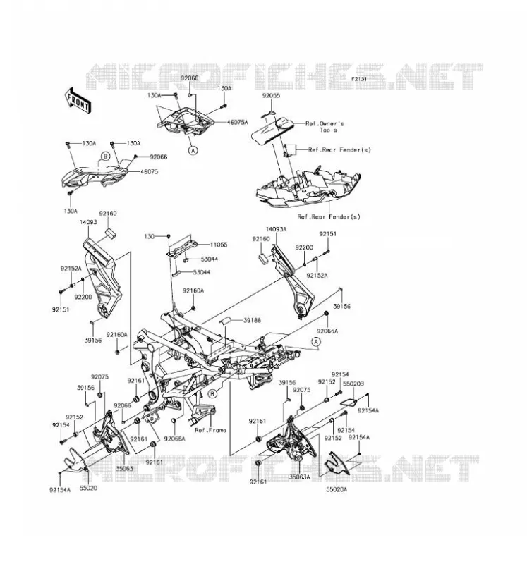 PIECE DE CADRE (COUVERTURE) Kawasaki MOTOS 650 2017 VERSYS 650 ABS  KLE650FHFA