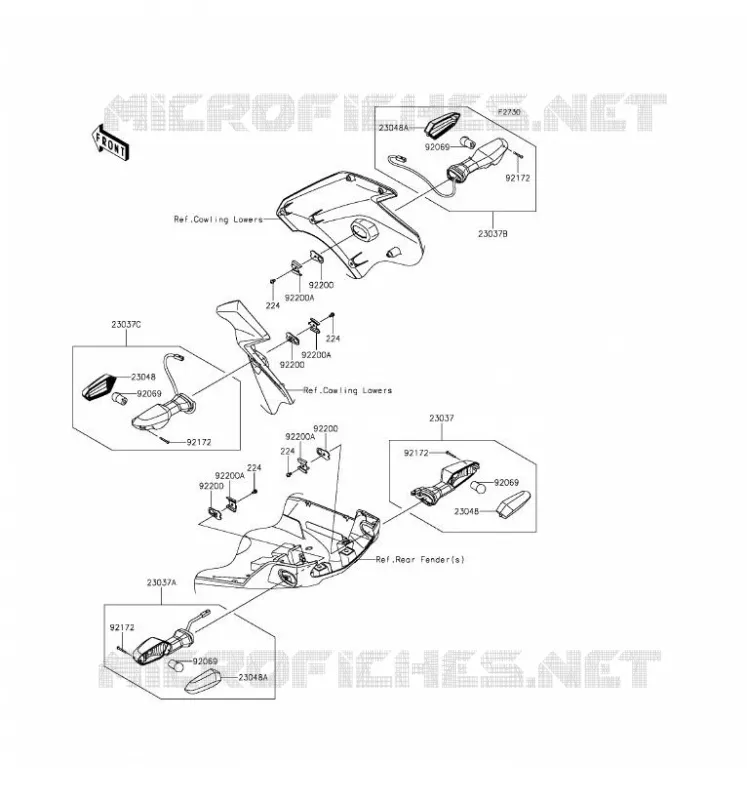 CLIGNOTANTS Kawasaki MOTOS 1000 2016 VERSYS 1000  KLZ1000BGF