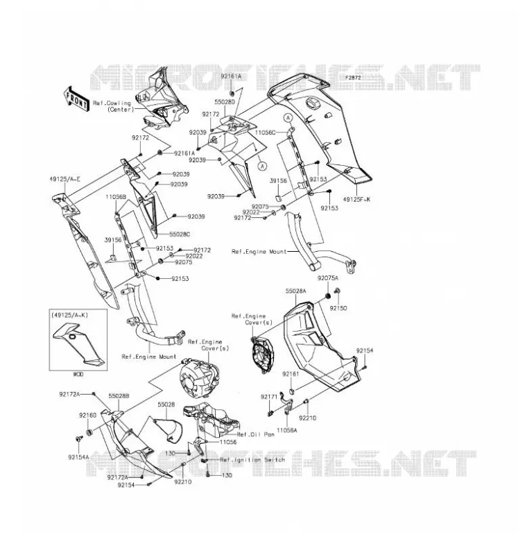 CARENAGE INFERIEUR Kawasaki MOTOS 1000 2016 VERSYS 1000  KLZ1000BGF