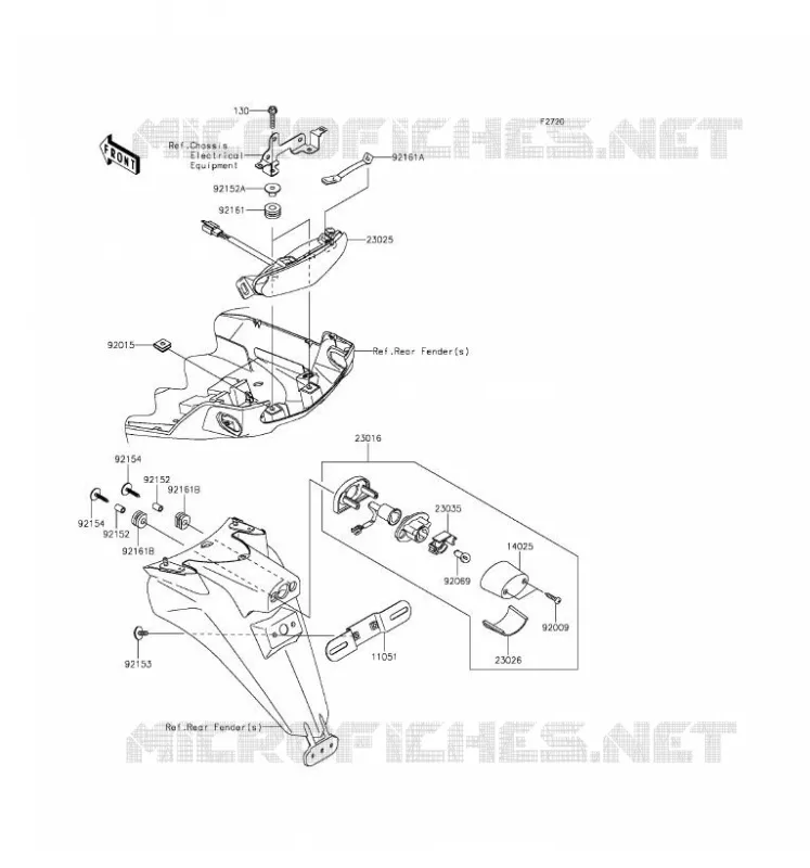 FEUX ARRI&Egrave;RE(S) Kawasaki MOTOS 1000 2016 VERSYS 1000  KLZ1000BGF