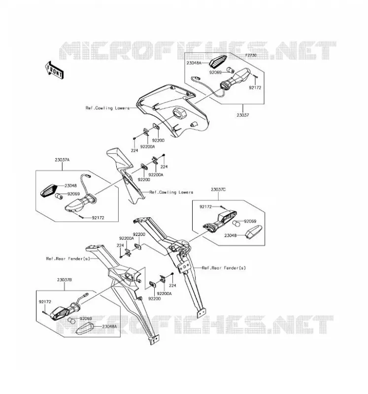 CLIGNOTANTS Kawasaki MOTOS 1000 2017 VERSYS 1000  KLZ1000BHF