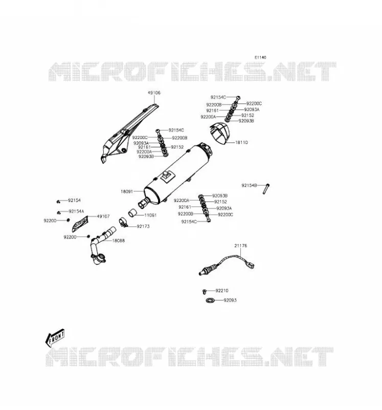&Eacute;CHAPPEMENT Kawasaki SCOOTER 300 2016 J300 ABS  SC300BGF