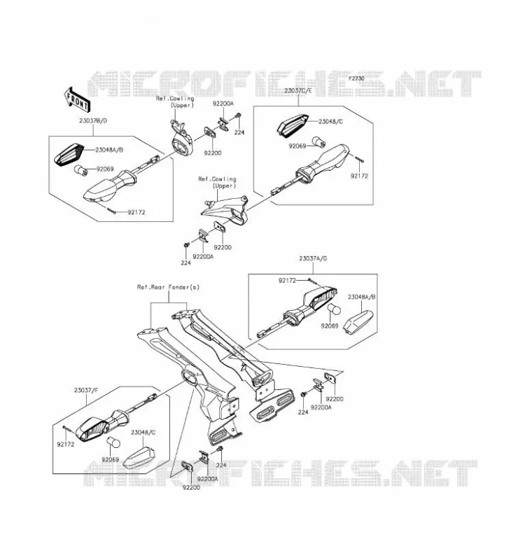 CLIGNOTANTS Kawasaki MOTOS 1000 2016 Z1000 ABS  ZR1000GGF