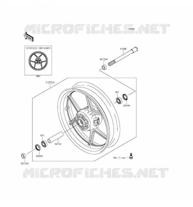 ROUE AVANT Kawasaki MOTOS 1000 2016 Z1000 ABS  ZR1000GGF