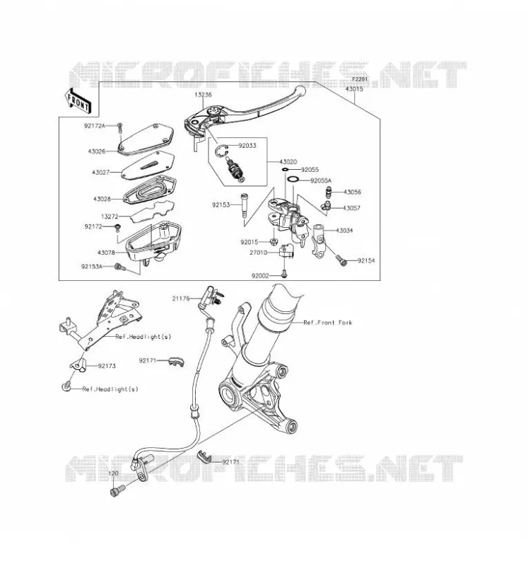 MAITRE CYLINDRE AV Kawasaki MOTOS 1000 2016 Z1000 ABS  ZR1000GGF