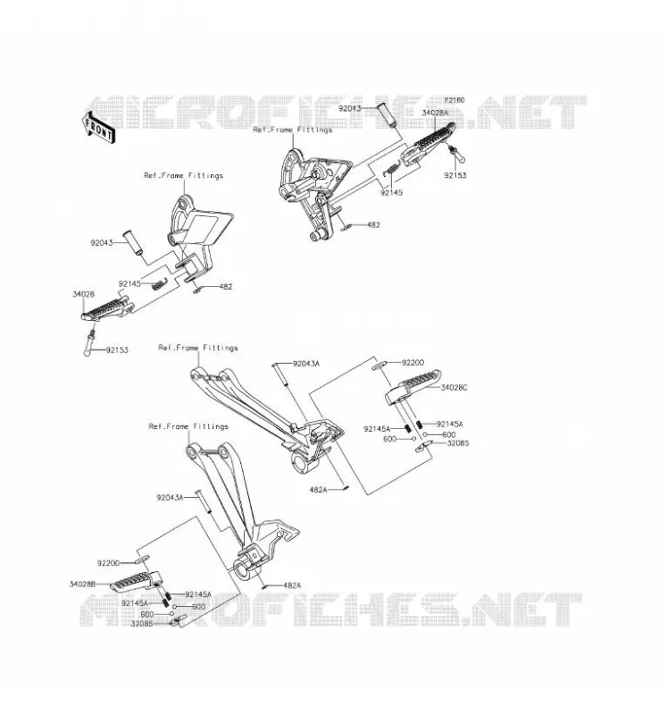 REPOSE PIED Kawasaki MOTOS 1000 2016 Z1000 ABS  ZR1000GGF