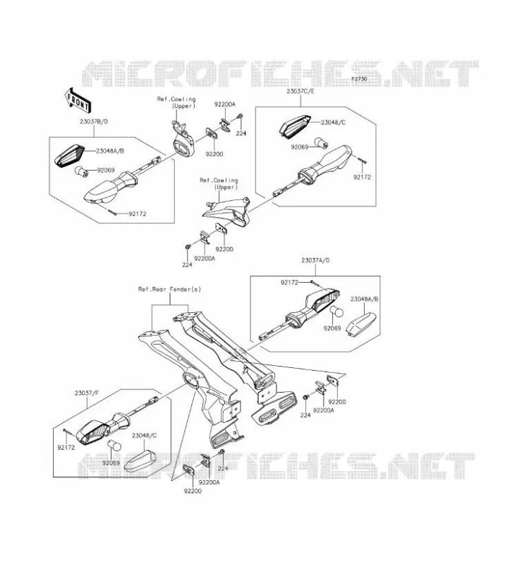 CLIGNOTANTS Kawasaki MOTOS 1000 2016 Z1000 ABS  ZR1000GGF