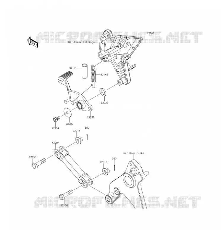 PEDALE DE FREIN Kawasaki MOTOS 1000 2016 Z1000 ABS  ZR1000GGF