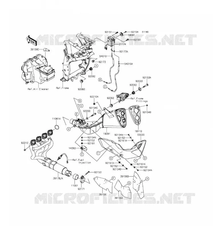 &Eacute;CHAPPEMENT Kawasaki MOTOS 800 2016 Z800  ZR800AGF