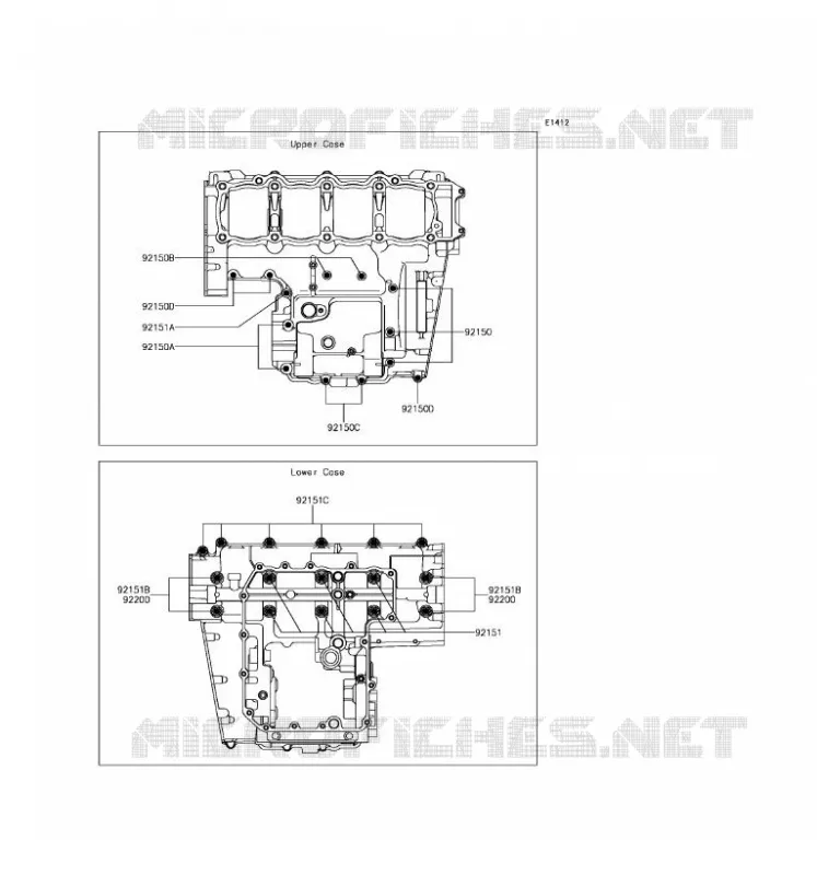 BOULON CARTER MOTEUR Kawasaki MOTOS 800 2016 Z800 ABS  ZR800BGF