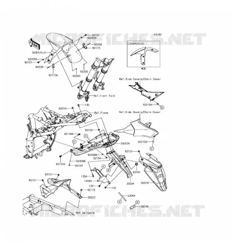 GARDE BOUE Kawasaki MOTOS 800 2016 Z800 ABS  ZR800BGF