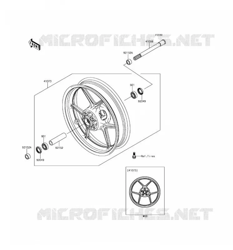 MOYEU AVANT Kawasaki MOTOS 800 2016 Z800 ABS  ZR800BGF
