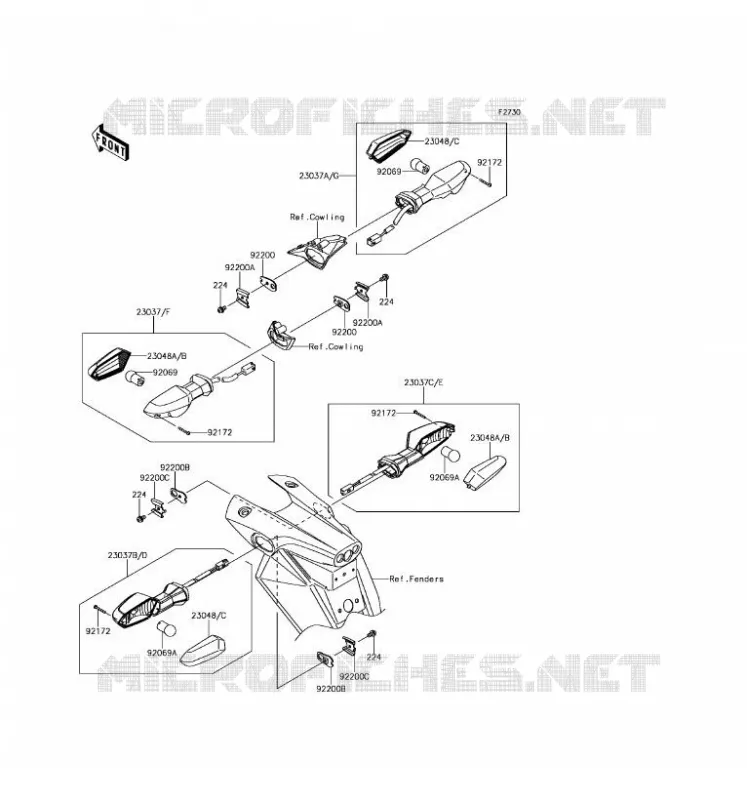 CLIGNOTANTS Kawasaki MOTOS 800 2016 Z800 ABS  ZR800BGF