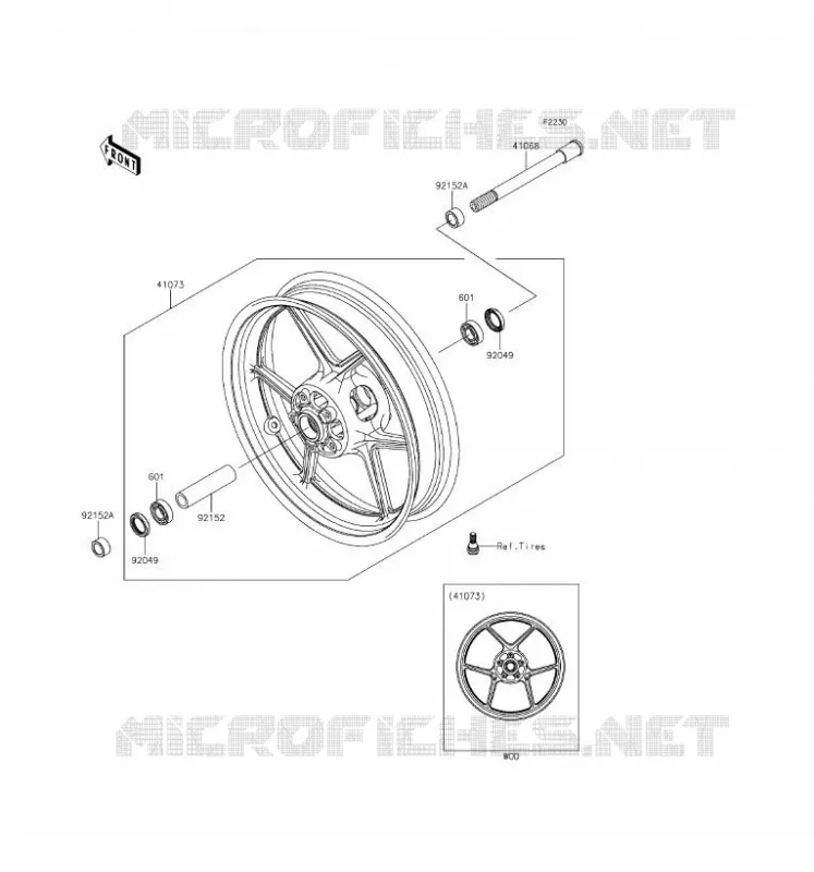 ROUE AVANT Kawasaki MOTOS 800 2016 Z800 ABS  ZR800BGF
