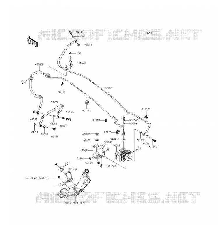 DURITE DE FREIN Kawasaki MOTOS 800 2016 Z800 ABS  ZR800BGF
