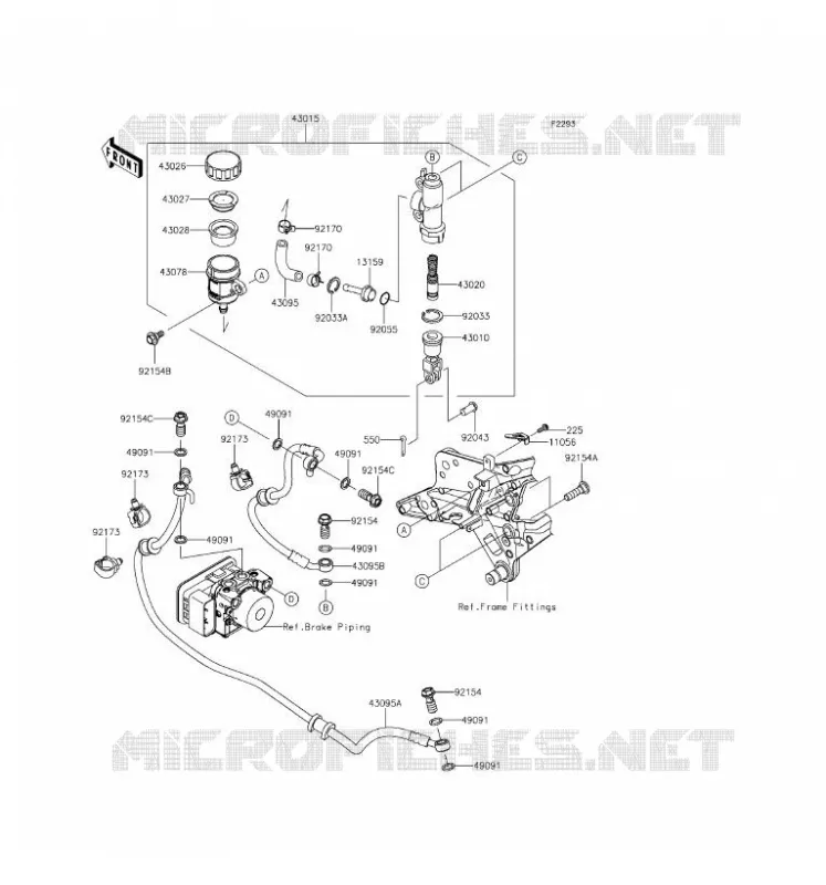MAITRE CYLINDRE ARRI&Egrave;RE Kawasaki MOTOS 800 2016 Z800 ABS  ZR800BGF