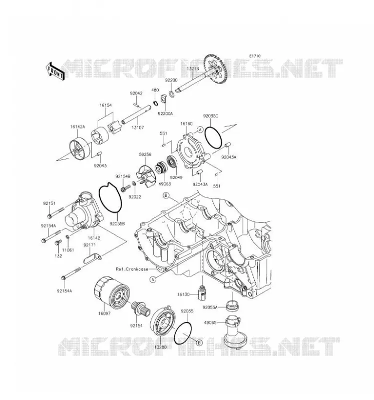 POMPE A HUILE/FILTRE &Agrave; HUILE Kawasaki MOTOS 800 2016 Z800 ABS  ZR800BGF