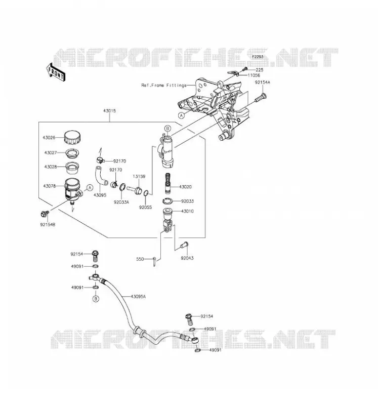 MAITRE CYLINDRE ARRI&Egrave;RE Kawasaki MOTOS 800 2016 Z800  ZR800CGFA