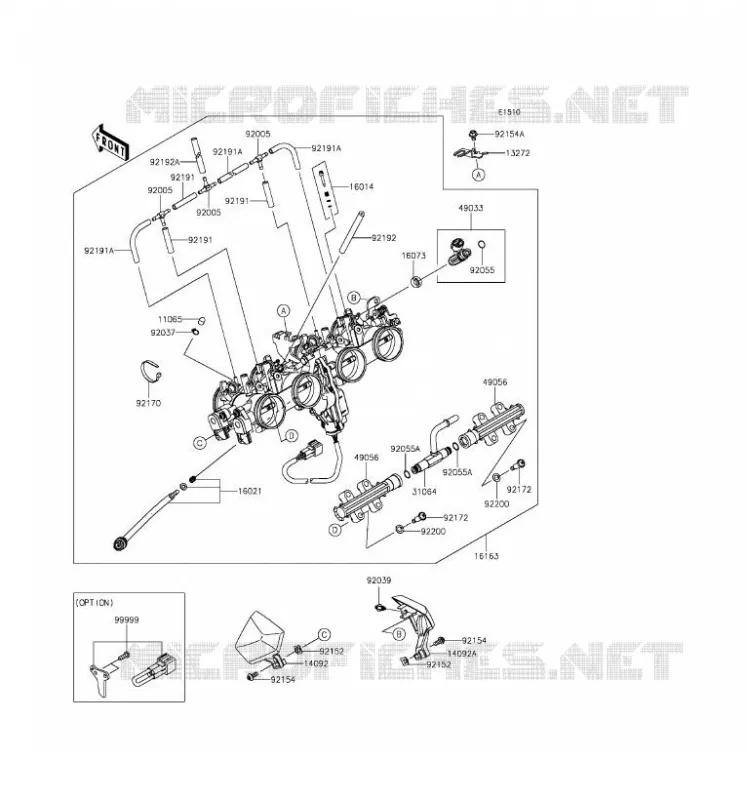 CARBU Kawasaki MOTOS 800 2016 Z800 ABS  ZR800DGFA