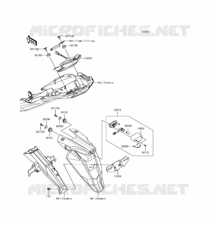 FEUX ARRI&Egrave;RE(S) Kawasaki MOTOS 800 2016 Z800  ZR800EGF