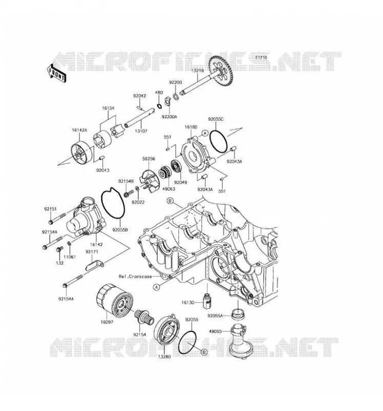 POMPE A HUILE Kawasaki MOTOS 800 2016 Z800 ABS  ZR800FGF