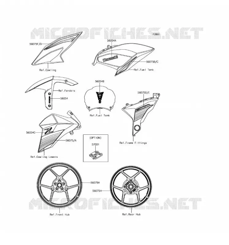 STICKER Kawasaki MOTOS 800 2016 Z800 ABS  ZR800FGF