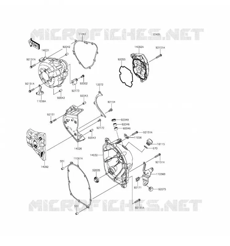 COUVERCLES MOTEUR Kawasaki MOTOS 1000 2016 Z1000SX  ZX1000LGF