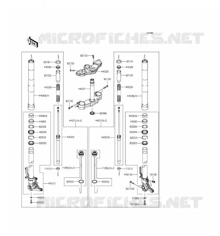 FOURCHE Kawasaki MOTOS 1000 2016 Z1000SX ABS  ZX1000MGF