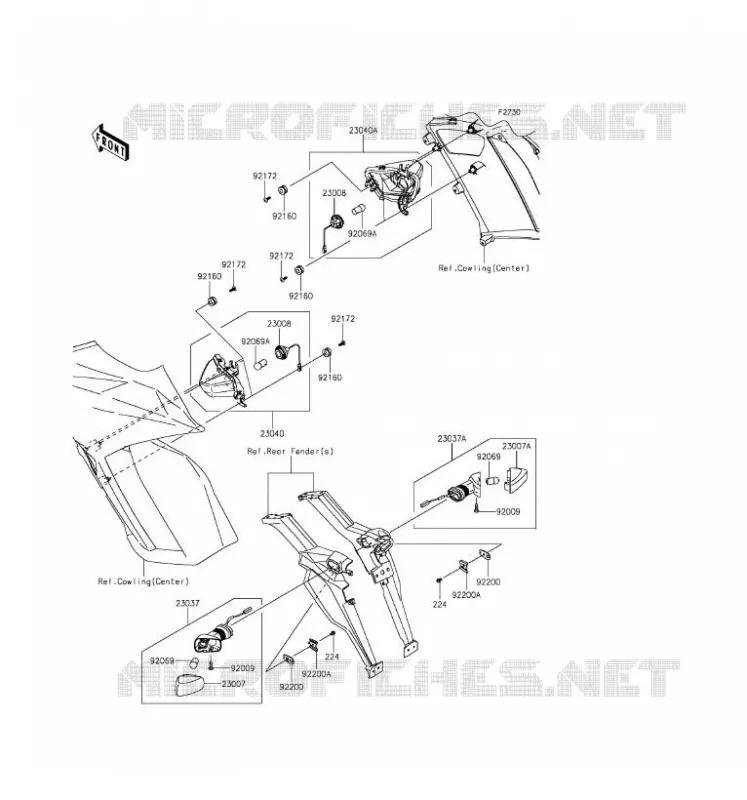 CLIGNOTANTS Kawasaki MOTOS 1000 2016 Z1000SX ABS  ZX1000MGF