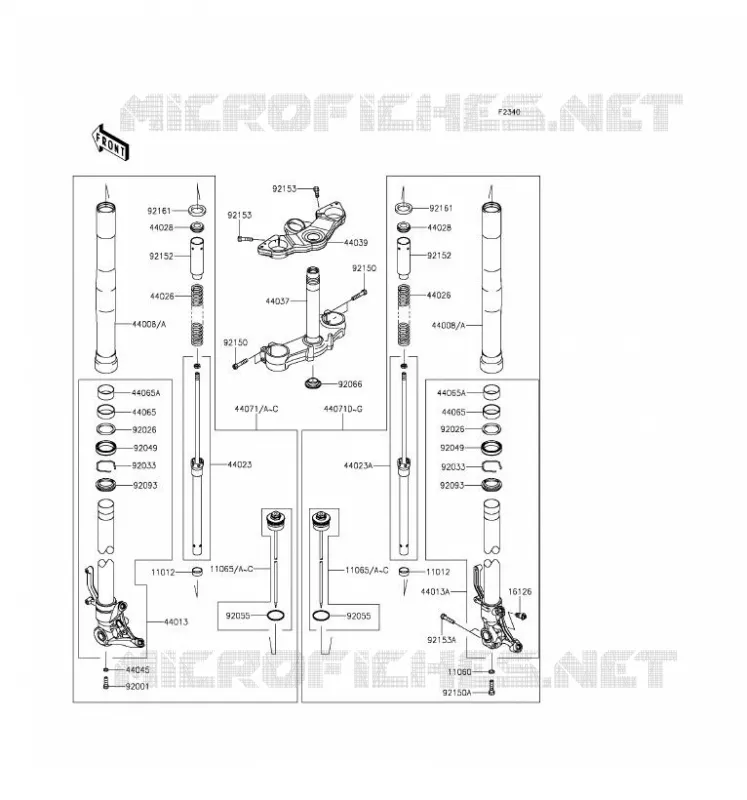 FOURCHE Kawasaki MOTOS 1000 2016 Z1000SX ABS  ZX1000MGF