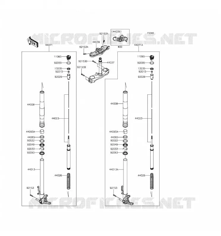 FOURCHE Kawasaki MOTOS 1000 2016 NINJA H2  ZX1000NGF