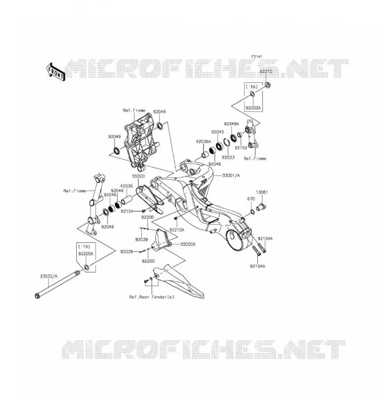 BRAS OSCILLANT Kawasaki MOTOS 1000 2016 NINJA H2  ZX1000NGF