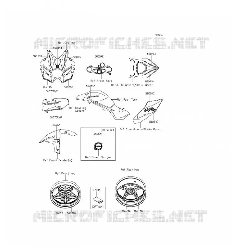 STICKER Kawasaki MOTOS 1000 2016 NINJA H2  ZX1000NGF