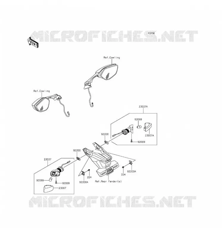 CLIGNOTANTS Kawasaki MOTOS 1000 2016 NINJA ZX-10R  ZX1000RGFA