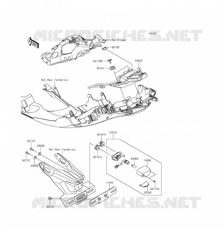 FEUX ARRI&Egrave;RE(S) Kawasaki MOTOS 1000 2017 NINJA ZX-10R  ZX1000RHF