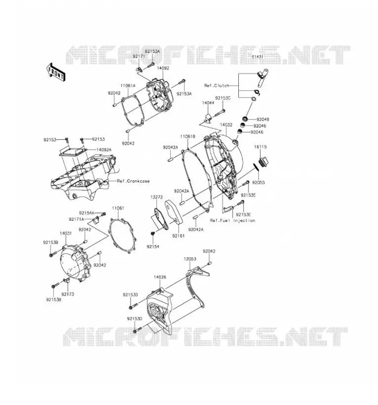 COUVERCLES MOTEUR Kawasaki MOTOS 1000 2016 NINJA ZX-10R ABS  ZX1000SGF