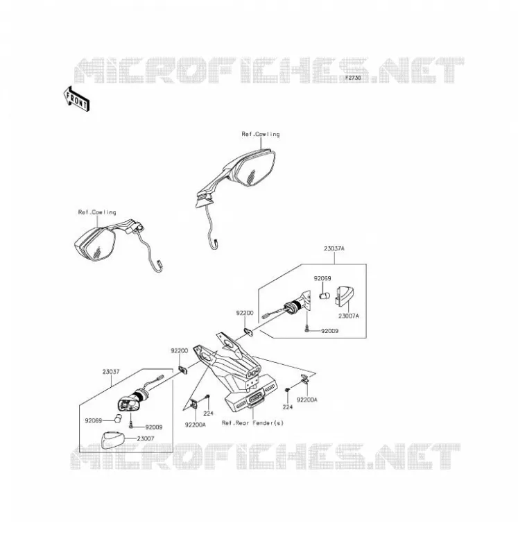 CLIGNOTANTS Kawasaki MOTOS 1000 2016 NINJA ZX-10R ABS  ZX1000SGF