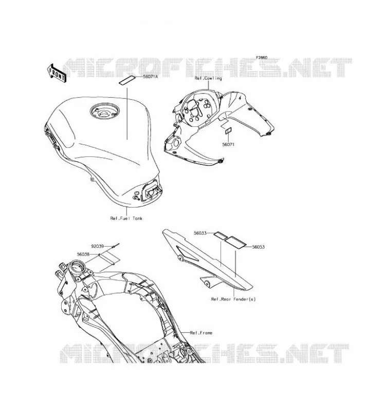 LABEL Kawasaki MOTOS 1000 2017 Z1000SX  ZX1000WHF
