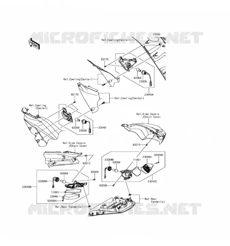 CLIGNOTANTS Kawasaki MOTOS 1400 2017 ZZR1400 ABS  ZX1400HHF